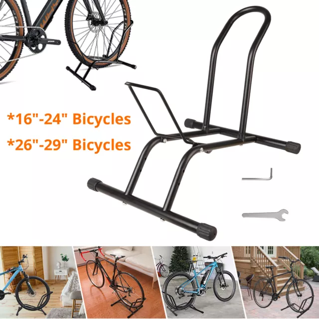 Portable Bike Cycle Stand Floor Holder Parking Rack For Kids/Mountain/Road Bikes