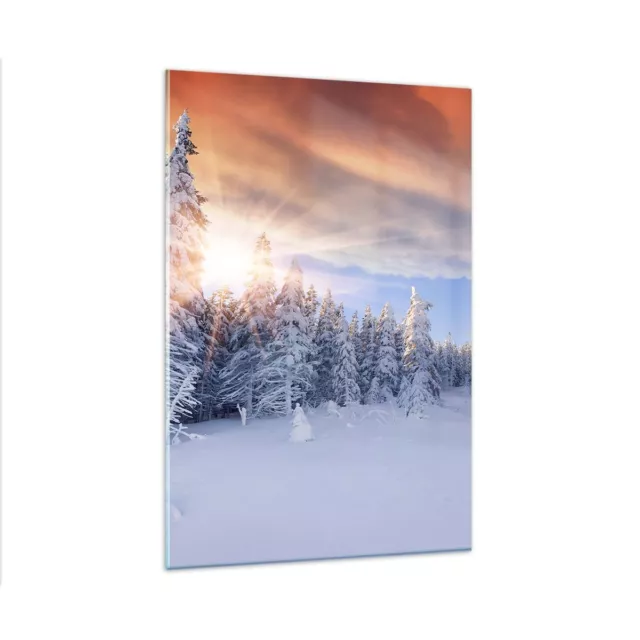 Impression sur Verre 80x120cm Tableaux Image Photo Aventure alpes hiver neige