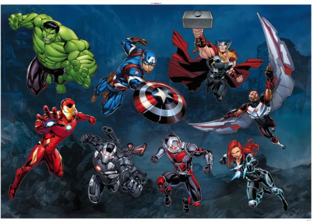 100 X 70CM Pared Muebles Pegatinas Juego de Vengadores Caracteres Hulk Iron Man