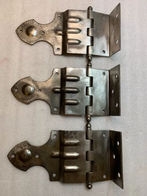 Vintage Richards Wilcox Large 8 1/4” Barn Door Hinges Set Of 3