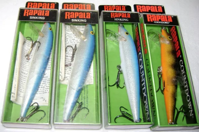 4 VINTAGE RAPALA Cd-11 Countdown Lures Blue Perch Cd11 Finland