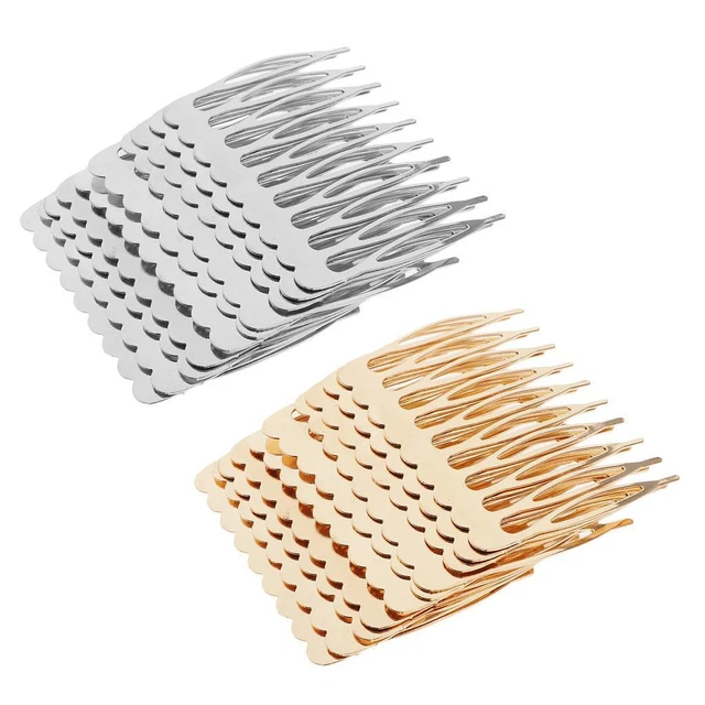 20 Stück Metall Gold Silber Haarkamm Clips Seitenkämme Schmuckherstellung