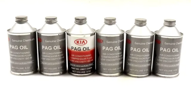 OEM PAG Oil A/C Compressor Fluid Low Viscosity 8oz. Set of 6 UM011CH058 for Kia