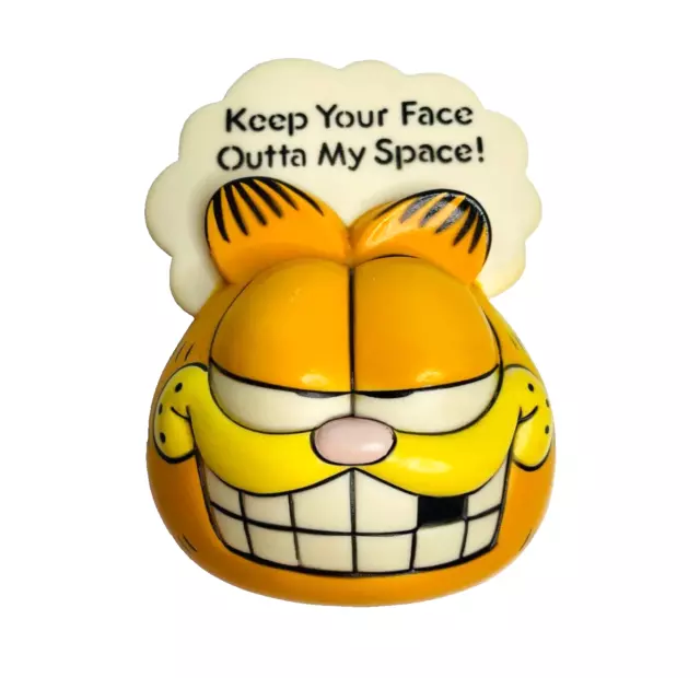 Garfield Door Knob Cover 1981 "Keep Your Face Outta My Space!" RARE Collectable