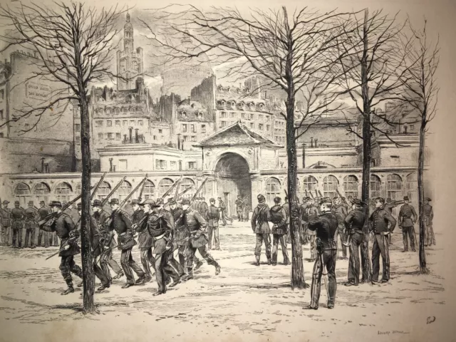 Ecole Polytechnique 1884 GRAVURE Monogramme EDOUARD DETAILLE Militaria Soldat