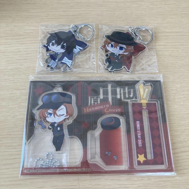 4 Portachiavi Anime Bungo Stray Dogs - Acrilico Double Face Con Dazai, Atsushi, Chuuya - 7 Cm - 3