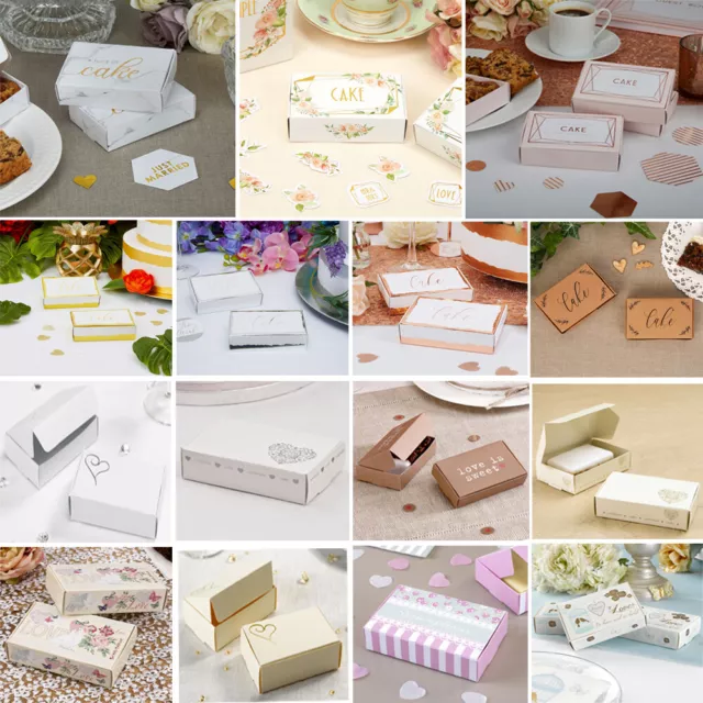 Wedding Cake Boxes x 10 - 18 Designs - Shabby Chic Floral Party Favours