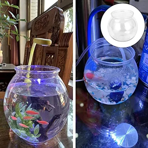2 Pcs Plastic Fish Bowl Transparent Mini Aquarium Tank Bowl Small Goldfish 3