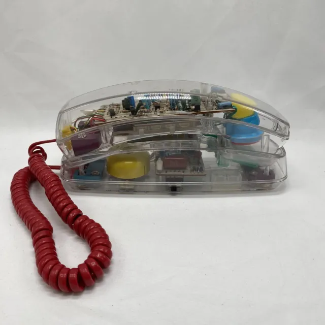 Divertido teléfono vintage años 80 años 90 Metrolight teléfono transparente retro brillante transparente