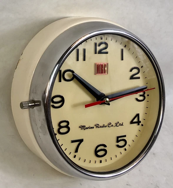 VINTAGE SHIPS CLOCK, Marine Radio Co, Nautical, Original Retro Maritime