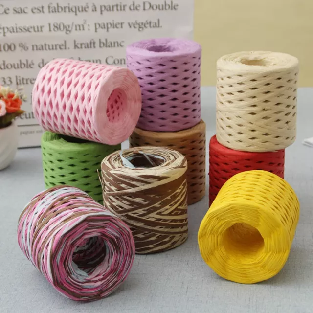 Package DIY Wrapping Decoration Packing Cord String Raffia Ribbon Paper Rope