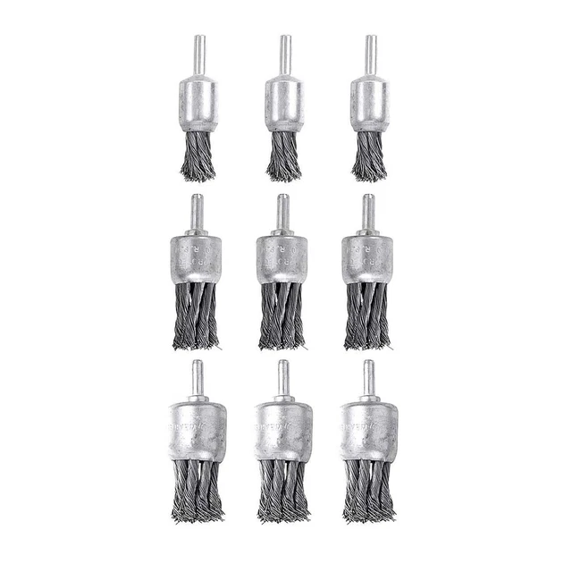 9 Pack Wire Wheels Brush for Drill, - Sizes