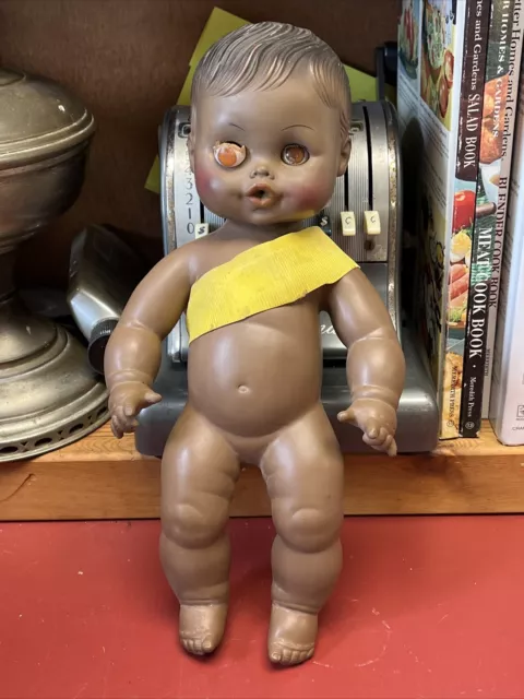 Vintage  Horsman Doll African American Baby Drink & Wet Sleep Eyes