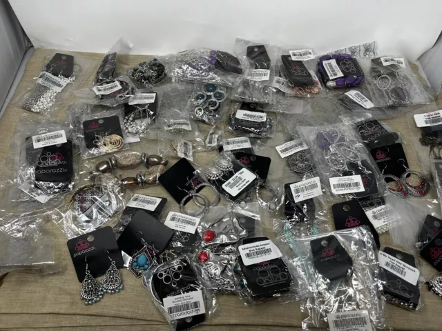 Large lot of Paparazzi Jewelry Collection 50 Pieces Wholesale Bulk