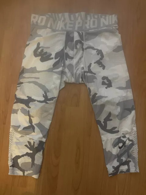 Nike Pro Compression Tights Mens XXL White Camo Print Activewear Pants Gym