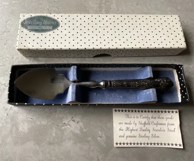 Sheffield Sterling Silver And Stainless Boxed Spoon
