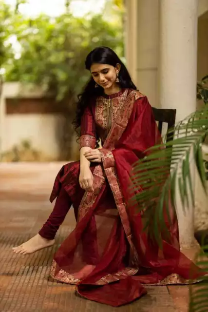 Indian Palazzo Kurta Dupatta Cotton Salwar Kameez Diwali Special Kurti Pent Set