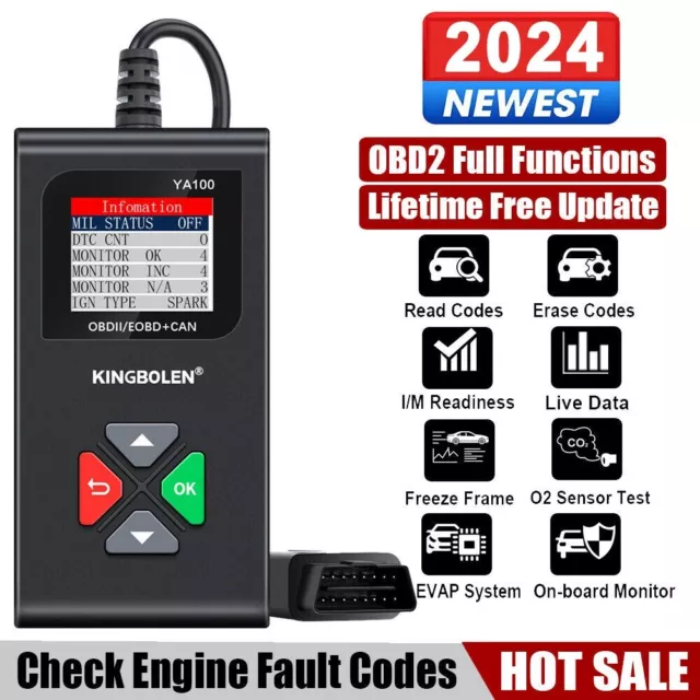 Automotive OBD2 Scanner OBDII Code Reader Car Engine Check Fault Diagnostic Tool