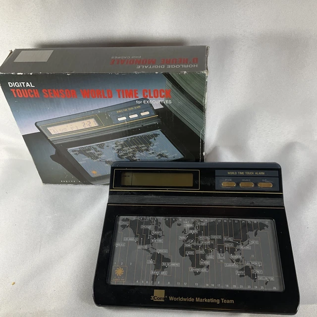 Vintage Digital Touch Sensor World Time Clock British Design Mosel Vitelic