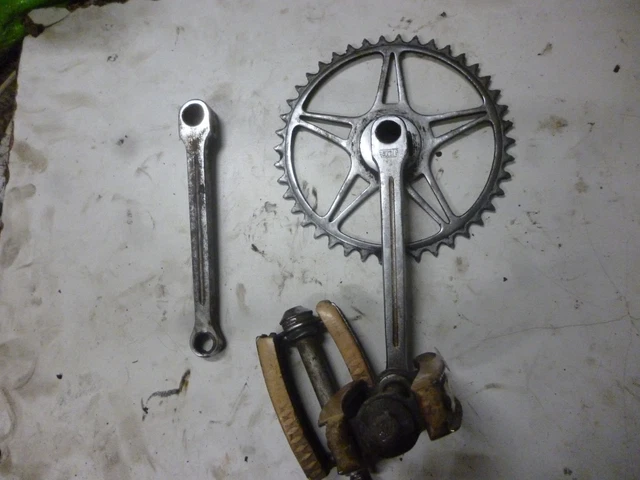Bianchi Vintage Crankset 52/42 170 Length With Dust Caps