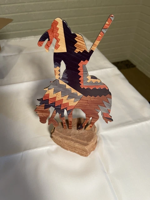 Vtg Horse Native Indian Art Southwest Primitive Enamel Figure Statue USA