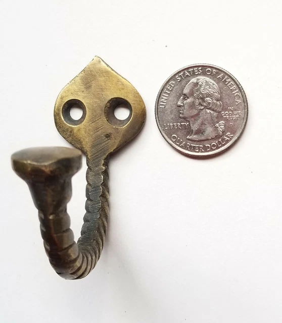 5 x Solid Brass Antique Style Single Coat Hat Towel hooks #C6