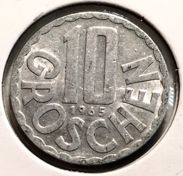 1965  AUSTRIA  10 Groschen  Coin -  KM# 2878 - Combined Shipping (#INV8529)