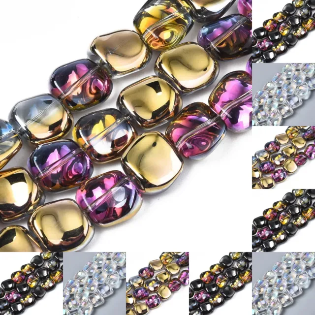 Glasperlen Perlen Schmuckperlen Galvanisiert Veredelt Rechteck 12mm 10 Stück