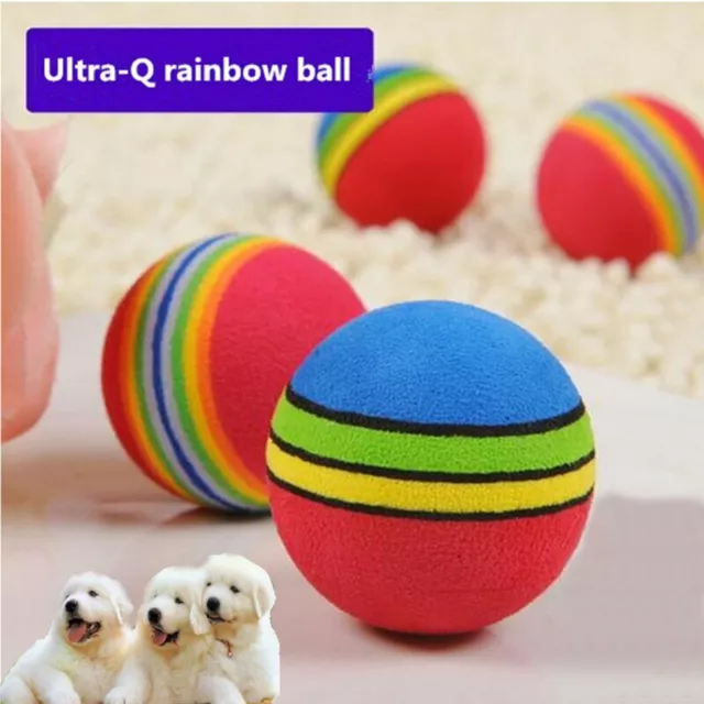 Pet Toys Rainbow Color Bite Balls Pet Dog Cat Puppy Chew Toys Durable Molar Tool 2