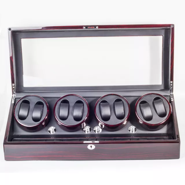 Luxury Automatic Rotation 8+9 Watch Winder Leather Storage Case Display Box Gift