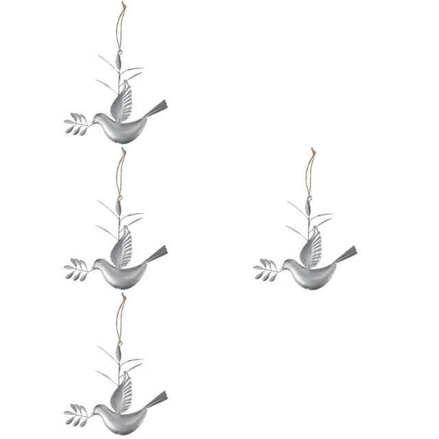 4x Vögel Wand Skulptur Kleine Hängen Vögel Dekorative Gefälschte Tauben 8