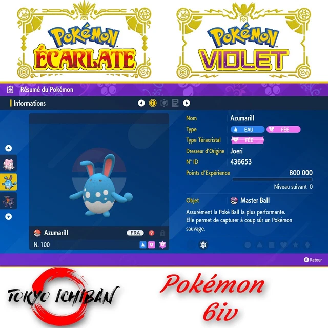 SHINY 6IV AZUMARILL / Pokémon Scarlatto e Viola / Pokemon 6IV