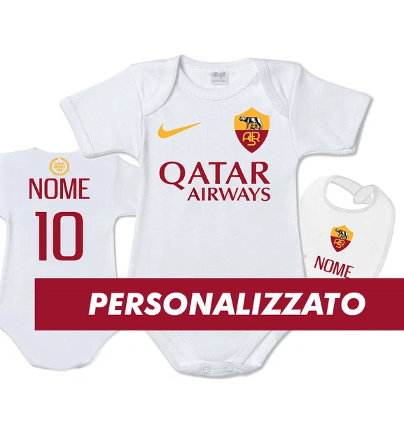 Coordinato Body Bavaglino Neonato Ac Roma Personalizzato Con Nome Idea Regalo