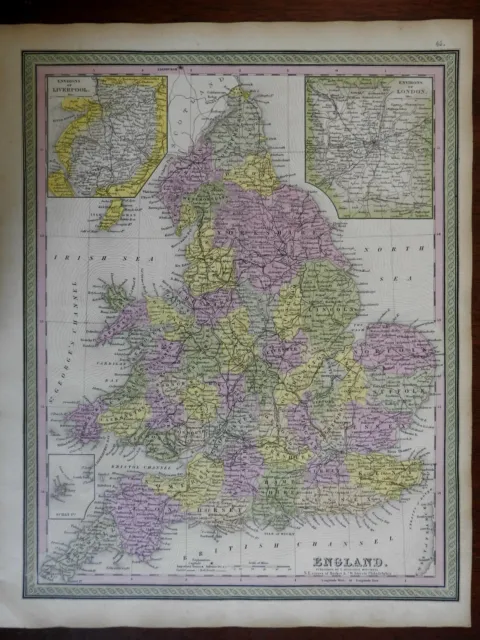 England Wales Liverpool London Yorkshire Cornwall Sussex c. 1846-9 Mitchell map