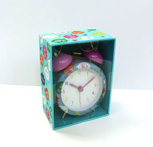 Mara Mi Chit Chat Print Classic Twin Bell Alarm Clock 5"