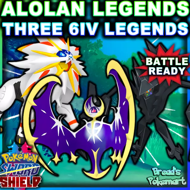 All Alola Legendary Pokemon (25x, 6IV, Shiny, Battle Ready) - Pokemon  Ultra/Sun/Moon