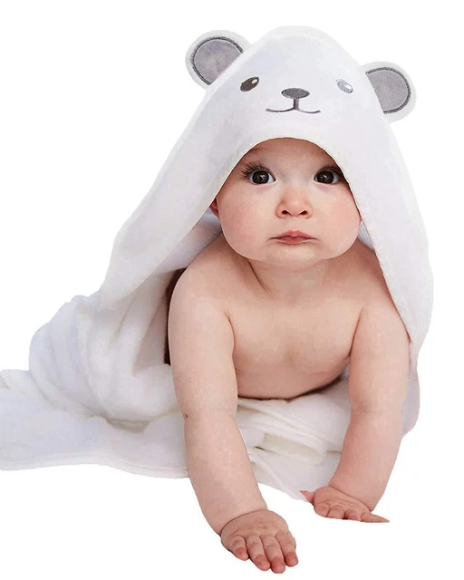 Bamboo Hooded Baby Towel - Soft Bath Towel with Bear Ears for Ba...