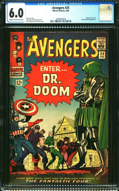 Avengers #25 CGC 6.0 -- 1966 -- Doctor Doom. Fantastic Four. Kirby #3745655019