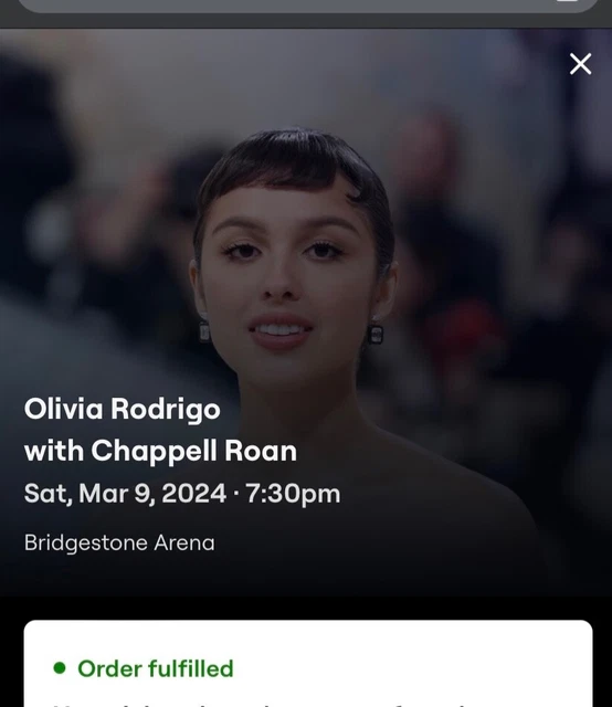 OLIVIA RODRIGO TICKETS GUTS WORLD TOUR (2) Nashville, TN 1,000.00