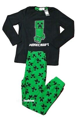 Minecraft Boys Fleece Winter Pyjama Set Pjs Sleepwear Nightwear Christmas Gift
