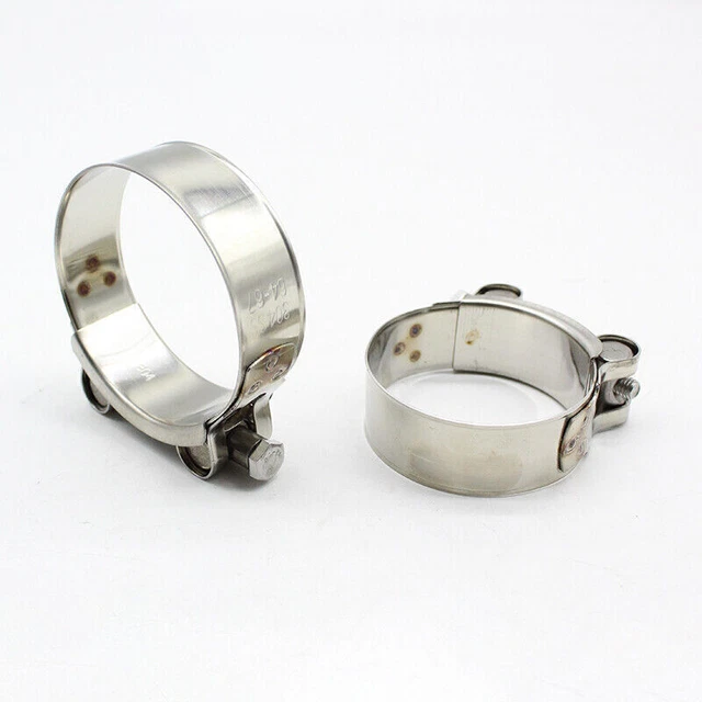 Silver Muffler Exhaust Pipe Clamp For Quad Dirt ATV Motorcycle Two Sizes