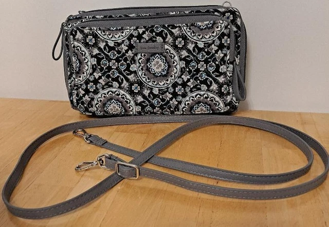 VERA BRADLEY RFID Iconic Deluxe All Together Crossbody, Charcoal Medallion