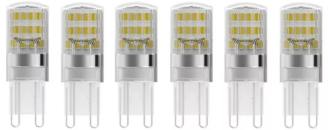 6 x Osram G9 LED Glühbirne Stiftsockellampe 1,9W= 20W klar warmweiß Leuchtmittel