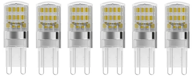 6 x Osram G9 LED Glühbirne Stiftsockellampe 1,9W= 20W klar warmweiß Leuchtmittel