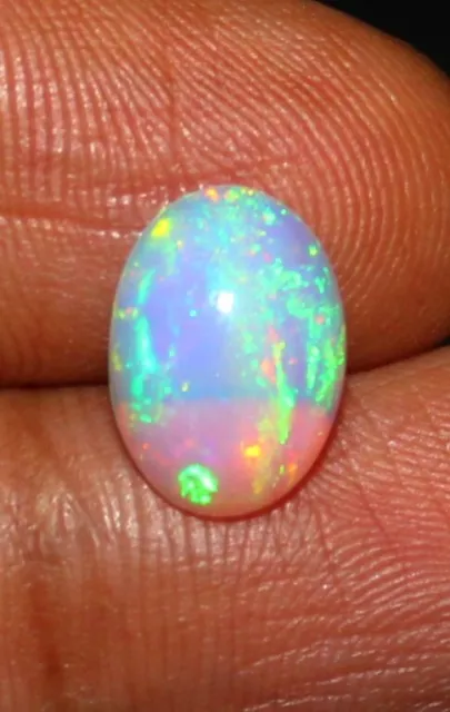 Natural opal gemstone 1.85 cts. AAA Ethiopian Welo fire oval opal loose cabochon