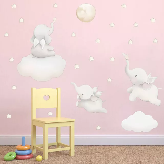 Removable Elephant Stars Planet Wall Sticker Nursery/Kids/Girls/Boys Room Animal