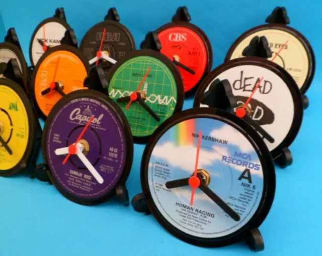 Upcycled Vinyl Record DESK CLOCKS Each made from actual Vinyl Records LIST N & O