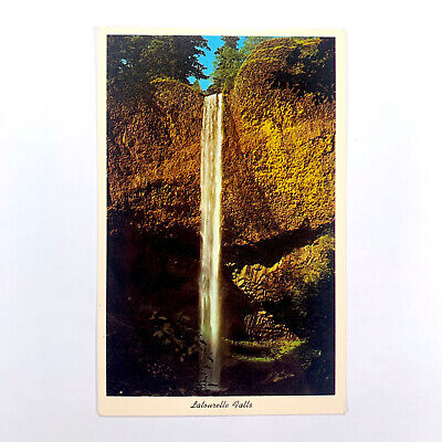 Postcard Oregon Portland OR Latourelle Falls Columbia River Highway 1960s Chrome