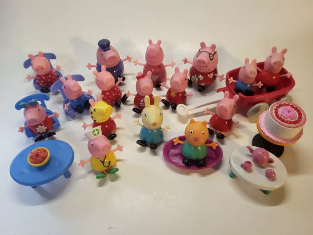 Peppa Pig Figure Lot House Furniture Accessories Friends Family Candy Cat