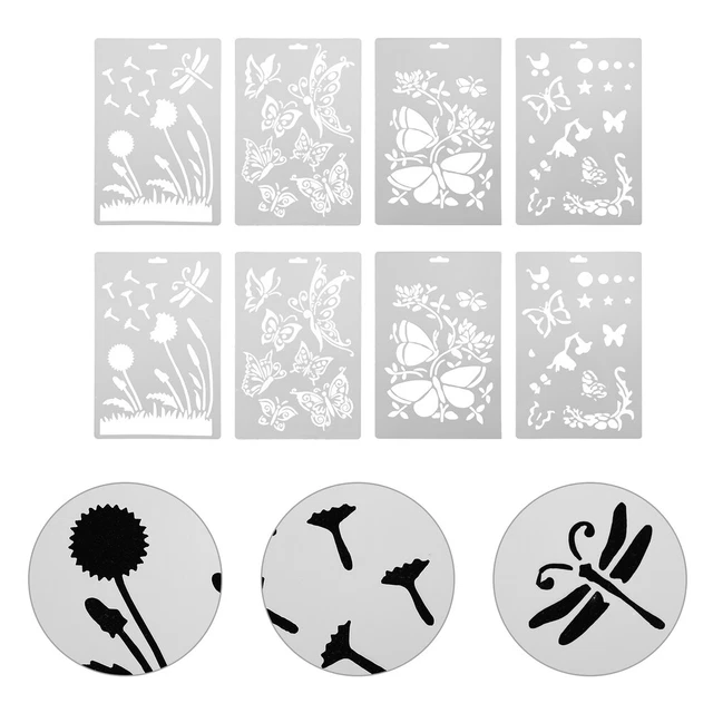 8Pcs Hohl Malerei Vorlage Malerei Zeichnung Mould